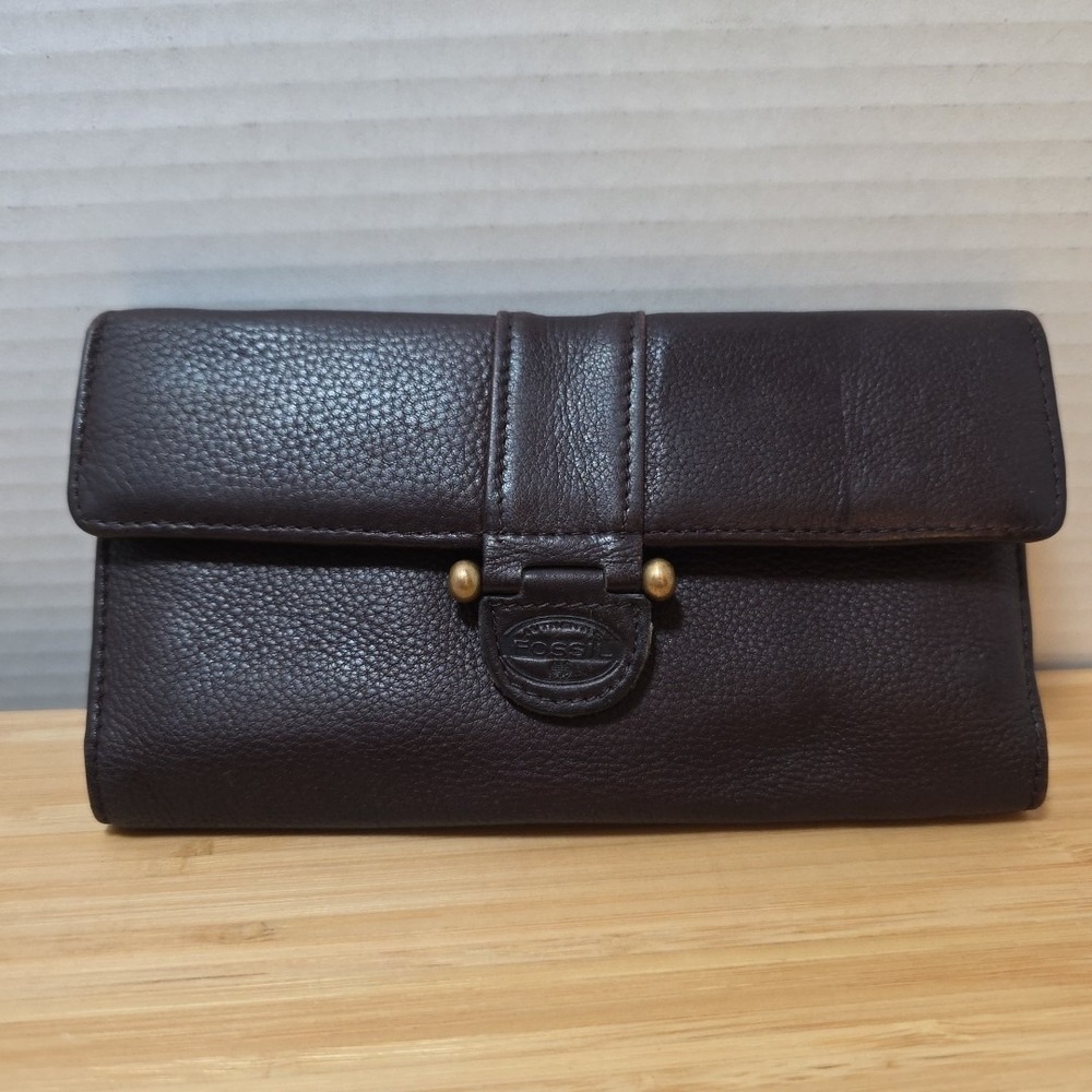 Fossil Brown Vintage Soft Leather Wallet Checkbook